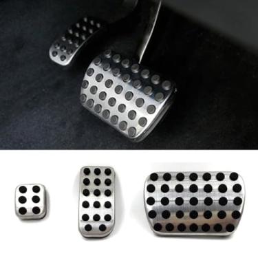 Imagem de Capa de pedal de carro compatível com V-Class Vito antiderrapante aço inoxidável acelerador pedal pedal pedal kit corpo acessórios para carro (acelerador + freio de pé)