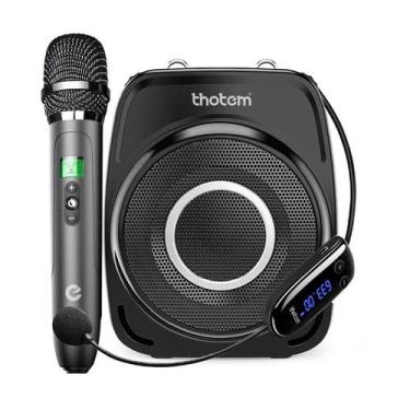 Imagem de Amplificador de Voz Portátil Profissional - THOTEM T8 + 2 Microfones e
