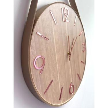 Imagem de Relógio de parede adnet tabaco, cardinais rosé, 3 tamanhos e 3 cores d