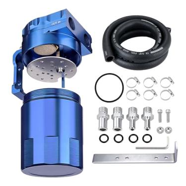 Imagem de EVIL ENERGY Lata de captura de óleo, lata de óleo perplexo de 300 ml com kit de mangueira de combustível de identificação de 5/20.3 cm, tanque separador de óleo de ar de alumínio universal pode ser