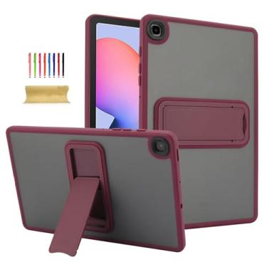 Imagem de Dteck Capa transparente para tablet Samsung Galaxy Tab S6 Lite de 10,4 polegadas (versão 2024/2022/2020) com suporte dobrável, bordas de TPU (poliuretano termoplástico) com absorção de choque, capa