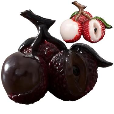 Imagem de Ornamentos para animais de estimação de chá de lichia que mudam de cor podem ser criados e brincados com personalidade criativa, conjunto de chá que muda de cor, acessórios de mesa de chá (3 lichias -