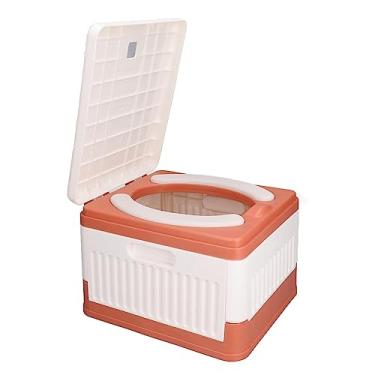 Imagem de Generic Vaso de viagem infantil, vaso sanitário dobrável para crianças, fácil de limpar, leve com sacos de lixo para emergência para uso ao ar livre (laranja vermelho)