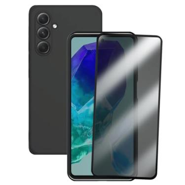 Imagem de Película de Privacidade Anti-Spy com Capa Protetora Preta Para Galaxy M55, Kit 2 Peças