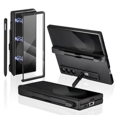 Imagem de Aijohnny Capa para Samsung Galaxy Z Fold 6 com compartimento para S Pen e proteção de dobradiça, capa de telefone leve com protetor de tela, capa fina à prova de choque com suporte para mulheres e