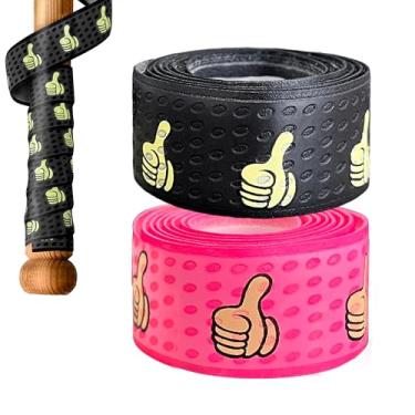 Imagem de Yuibthr Aderência para taco de beisebol e softball, fita de taco pré-cortada, pacote com 2 – Embrulhe seu taco (preto + rosa)