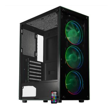 Imagem de Gabinete Gamer K-Mex GC-60C5 - Vidro Temperado - ATX - 3 Coolers ARGB Inclusos Controladora - Preto