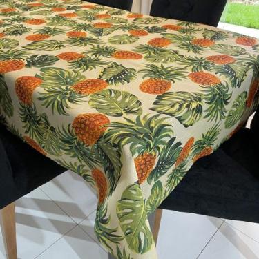 Imagem de Toalha de Mesa Retangular Gorgurinho Abacaxi Tropical - 2,20m x 1,50m 