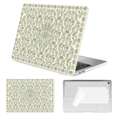 Imagem de Seorsok Capa compatível com MacBook Air de 13 polegadas 2022 2021 2020-2018 versão A1932 A2179 M1 A2337 Touch ID, capa rígida de plástico florescendo com capa de teclado, rosa floral boho
