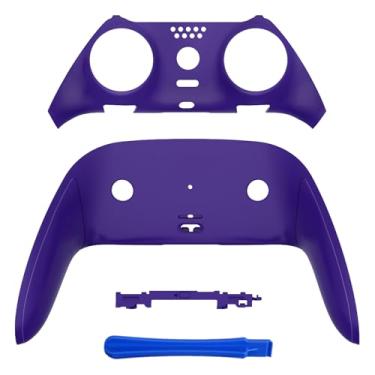 Imagem de eXtremeRate Capa Decorativa Superior E Inferior Compatível Com Controle Ps5 Edge, Faça Você Mesmo, Clipe Frontal Traseiro, Placas Roxas Personalizadas