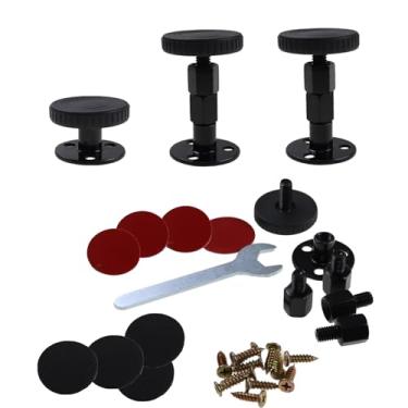 Imagem de Nihfien 4 peças de estrutura de cama rosqueada ajustável, ferramenta antivibração, batentes de cabeceira de 3 a 9 cm, estabilizador de suporte telescópico para parede armário de cama sofá mesa móveis