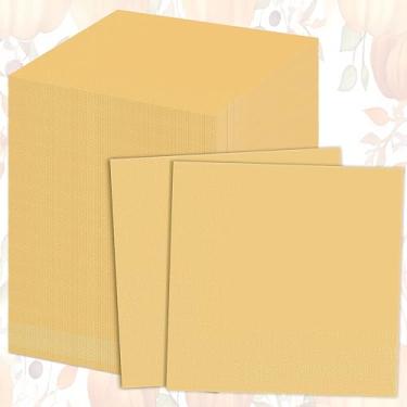 Imagem de Teling 100 guardanapos de papel de outono, guardanapos dourados descartáveis para outono, férias, casamento, casa, almoço, recepção, chá, festa, artigos de jantar, decorações de festa de ação de