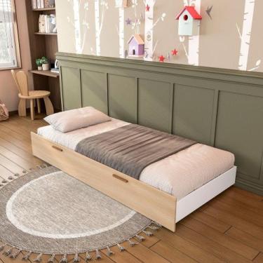 Imagem de Cama Auxiliar Infantil Jade Mobikasa, Branco/Legno Salinas