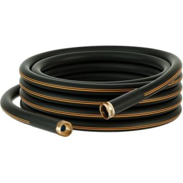 Imagem de Atlantic Mangueira de jardim resistente 9 m x 5/8 polegadas cor preta mangueira de água flexível com acessórios de latão sólido (30 pés)