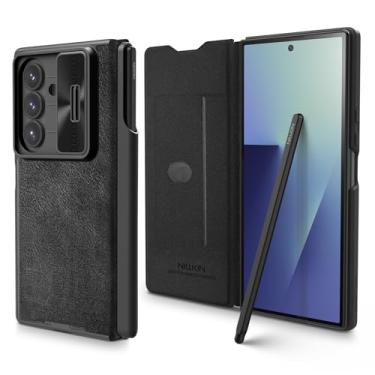 Imagem de Nillkin Capa carteira para Samsung Galaxy Z Fold 7 com S Pen, [Suporte destacável para caneta S Pente] [Caneta Stylus embutida] [Compartimento para cartão] [Capa de câmera deslizante] [Proteção de