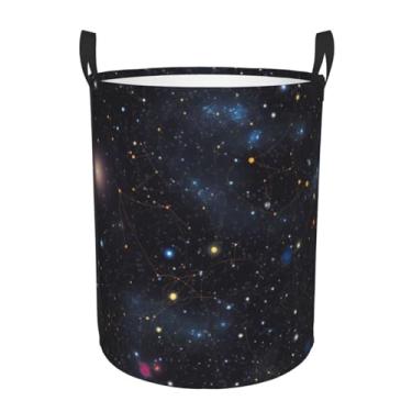 Imagem de Constelação de aglomerados de estrelas, galáxias, cesto de lavanderia, dobrável, impermeável, cesto de armazenamento de roupas com alças, pano Oxford, organizador de brinquedos, cesta para banheiro