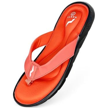 Imagem de NORTY - Sandália feminina de espuma viscoelástica – praia, piscina, chuveiro – Tamanho pequeno, Coral, 40