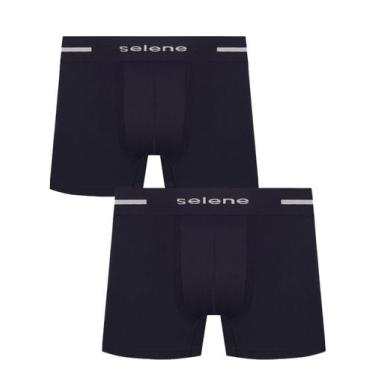 Imagem de Kit 2 Cuecas Boxer Sem Costura Selene Masculino Adulto 11190, Preto, P