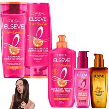 Imagem de Kit Liso Do Sonhos Sérum Leave In Óleo Extraordinário Elseve - L'oreal
