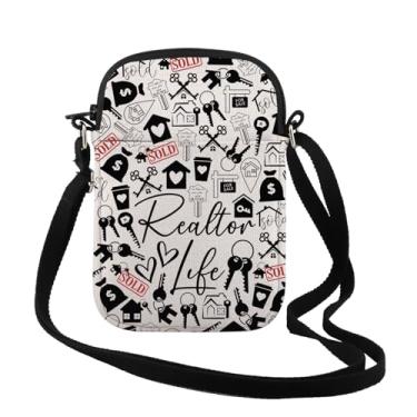 Imagem de TSOTMO Novidade Realtor Gift Realtor Life Bolsa tiracolo Provérbios Imobiliários Citações da Vida Imobiliária Presente Para Corretor de Imóveis, Realtor Life Cr