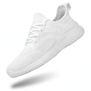 Imagem de Flysocks tênis feminino sem cadarço - tênis fashion para caminhada, antiderrapante, leve, respirável, tênis de corrida confortável, All White, 11