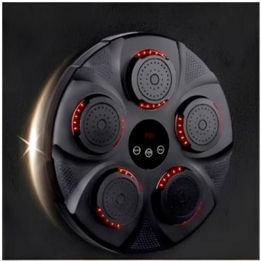 Imagem de Máquina de Boxe Musical Inteligente com LED, 45x45cm, Conexão Bluetooth, com Luvas de Boxe