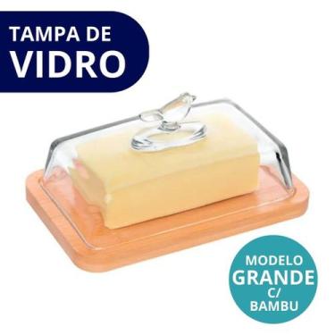 Imagem de Manteigueira com Tampa de Vidro Bird e Tampa de Bambu Elegante - Wolff