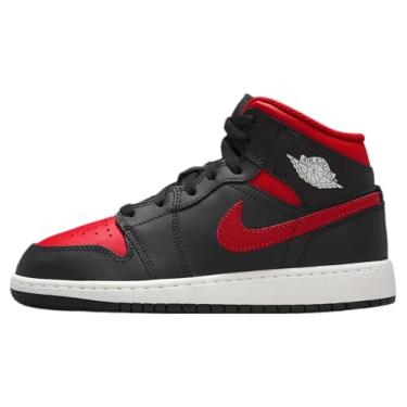 Imagem de Air Jordan 1 Médio (GS) em preto, vermelho variado e branco, Preto, 18