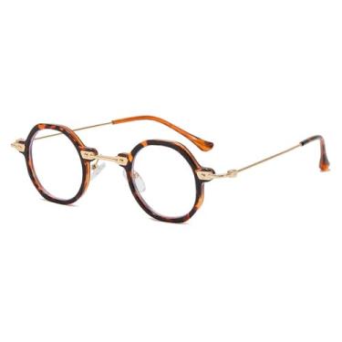 Imagem de Óculos de sol redondos pequenos retrô, óculos de sol com lentes transparentes de metal anti-luz azul para homens e mulheres, óculos de sol com lentes de metal UV400,9, BH01