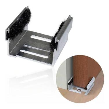 Imagem de Guia U Sobrepor Ajustável Para Porta De Correr Metal Polido - Rodinato
