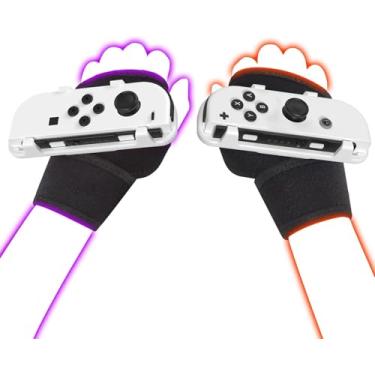 Imagem de Pulseira de dança para presente de festa da LeyuSmart para Nintendo Switch Just Dance 2022 2021 2020 2019, design de boxe (mãos livres, dança livremente com ritmo), pacote de Joycon Gray