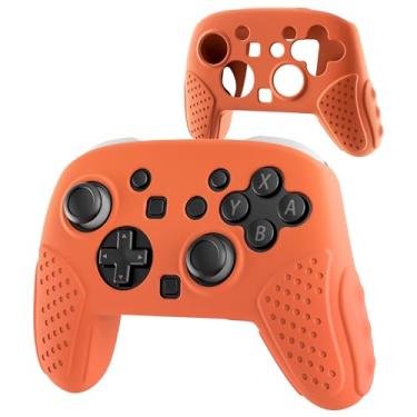 Imagem de GLDRAM Switch 2 Pro Controller Clear Case, Remote Soft Silicone Protective Cover Skin, Scratch & Shockproof Durable Accessories for Nintendo Switch 2 Pro Controller - Orange