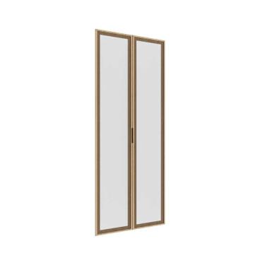 Imagem de Kit 2 Portas Reflecta Para Guarda-roupa de Canto Reto Modular 95cm Jade Cabecasa Madeiramadeira Avelã