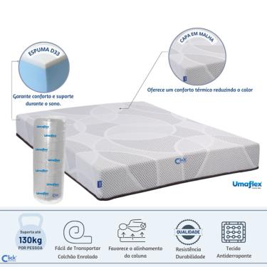 Imagem de Colchão Casal Queen Fit Firm D33 Enrolado á Vácuo Umaflex 158x198x17 - Praticidade no Transporte - Alta Qualidade
