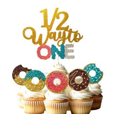 Imagem de 1/2 Donut Birthday Cake Topper for 6 Month Old kids Donut Theme Party Supplies