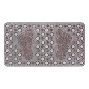 Imagem de Tapete Para Banheiro Antiderrapante Box 66cm X 36cm Pés (Fumê)