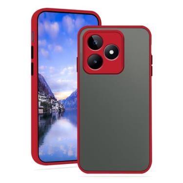 Imagem de Anlalish Compatível com Xiaomi Poco F6 Capa translúcida fosca, capa para celular Xiaomi Poco F6 à prova de choque TPU capa protetora (vermelha)