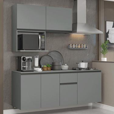 Imagem de Armário de Cozinha Compacta 180 cm Suspensa Cinza Nice Madesa 03
