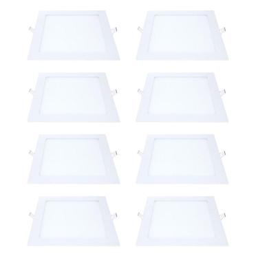 Imagem de Kit 8 Painel Led Embutir Quadrado Luz Neutra 4000K 24W 29Cm