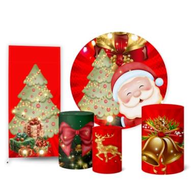 Imagem de Trio Capas Cilindro + Painel Sublimado + Painel Romano Natal (K2NAT068)