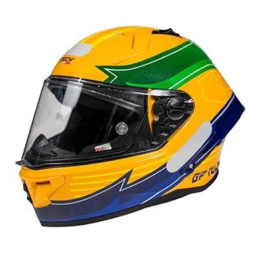 Imagem de CAPACETE MOTO GP TECH F1 PILOT CIRCUIT FORMULA 1 AMARELO SENNA PISTAS BRASIL ESPORTIVO PILOTO (61)