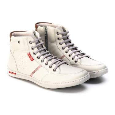 Imagem de Sapatênis Masculino Cano Alto Ranster Comfort em Couro Legítimo com Pa