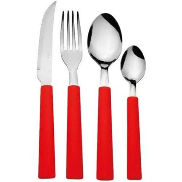 Imagem de Faqueiro 16 Peças Vermelho Intenso Biona