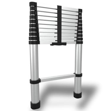 Imagem de Escada compacta durável de 3 metros - Escada telescópica leve de 10 degraus - Escadas dobráveis que economizam espaço para bricolage e trabalho - Escadas de escalada sem esforço de 3 metros