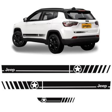 Imagem de Faixas Jeep Compass Adesivos Estrela Decorativo Preto - SPORTINOX, Vin