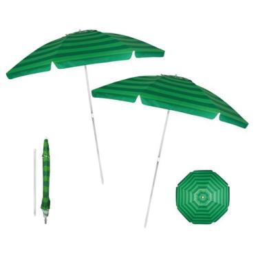 Imagem de Kit 2 Guarda Sol Alumínio Articulado 2 Metros Sombreiro Praia Piscina 