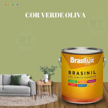 Imagem de Tinta Parede Verde Acinzentado Acrílica Brasinil 3,2l - BRASILUX, VERD