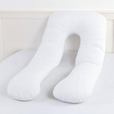 Imagem de Travesseiro Para Grávida Gestante e Amamentação Repouso Anatômico 100% Algodão Macio Cor (BRANCA)