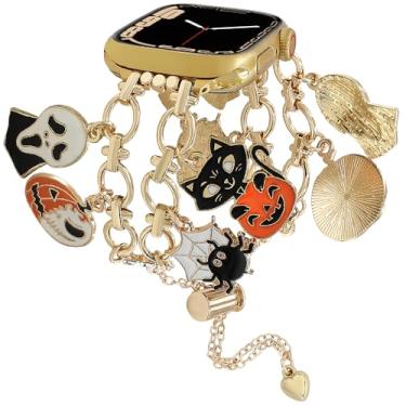 Imagem de Pulseira de Halloween compatível com Apple Watch séries 10, 9, 8, 7, 6, 5, 4, 3 e SE, Ultra 2, Grimace, 38 mm