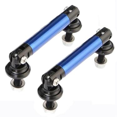 Imagem de EOHMAK Divisor de lábio de para-choque dianteiro para carro, 2 peças, barras de suporte de haste de proteção, ajustáveis, compatíveis com a maioria dos veículos (azul, 45 mm/1,77")